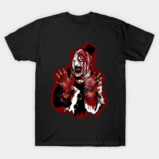 Silent Clown Bloody T-Shirt by Horror School Customs